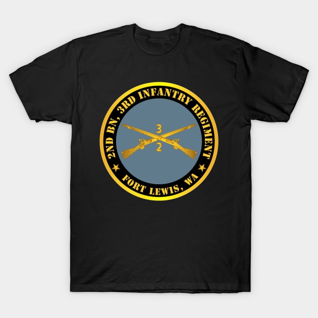 2nd Bn 3rd Infantry Regiment - Ft Lewis, WA w Inf Branch T-Shirt by twix123844